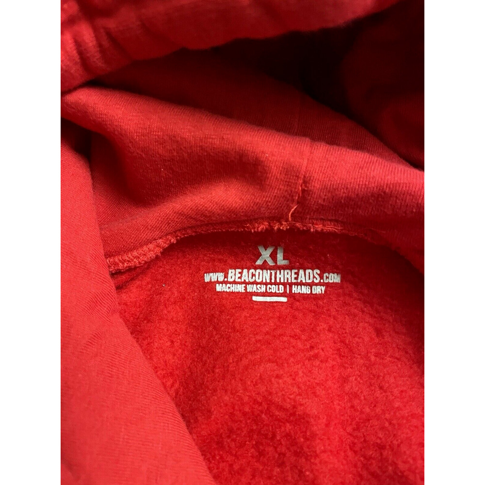 Beaconthreads Fearfully Wonderfully Made Red Mans Hoodie Pullover Size XL - Picture 3 of 7